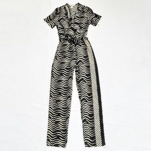 Rare deadstock smoking cigarette print jumpsuit 70s 80s
